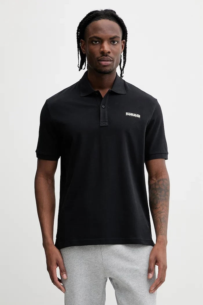 Camiseta de algodón con cuello de caja Napapijri