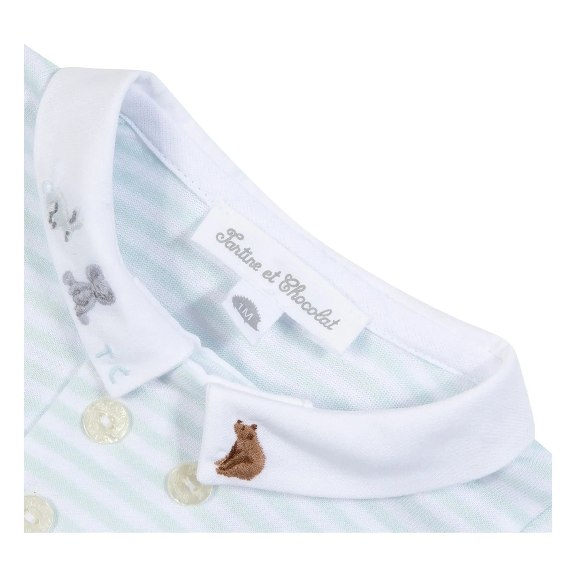 Tartine et Chocolat - Pijama de cuello con estampado animal de rayas | Azul claro