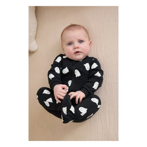 Petit Lem - Pijama con pies de fantasma que brillan en la oscuridad | Negro