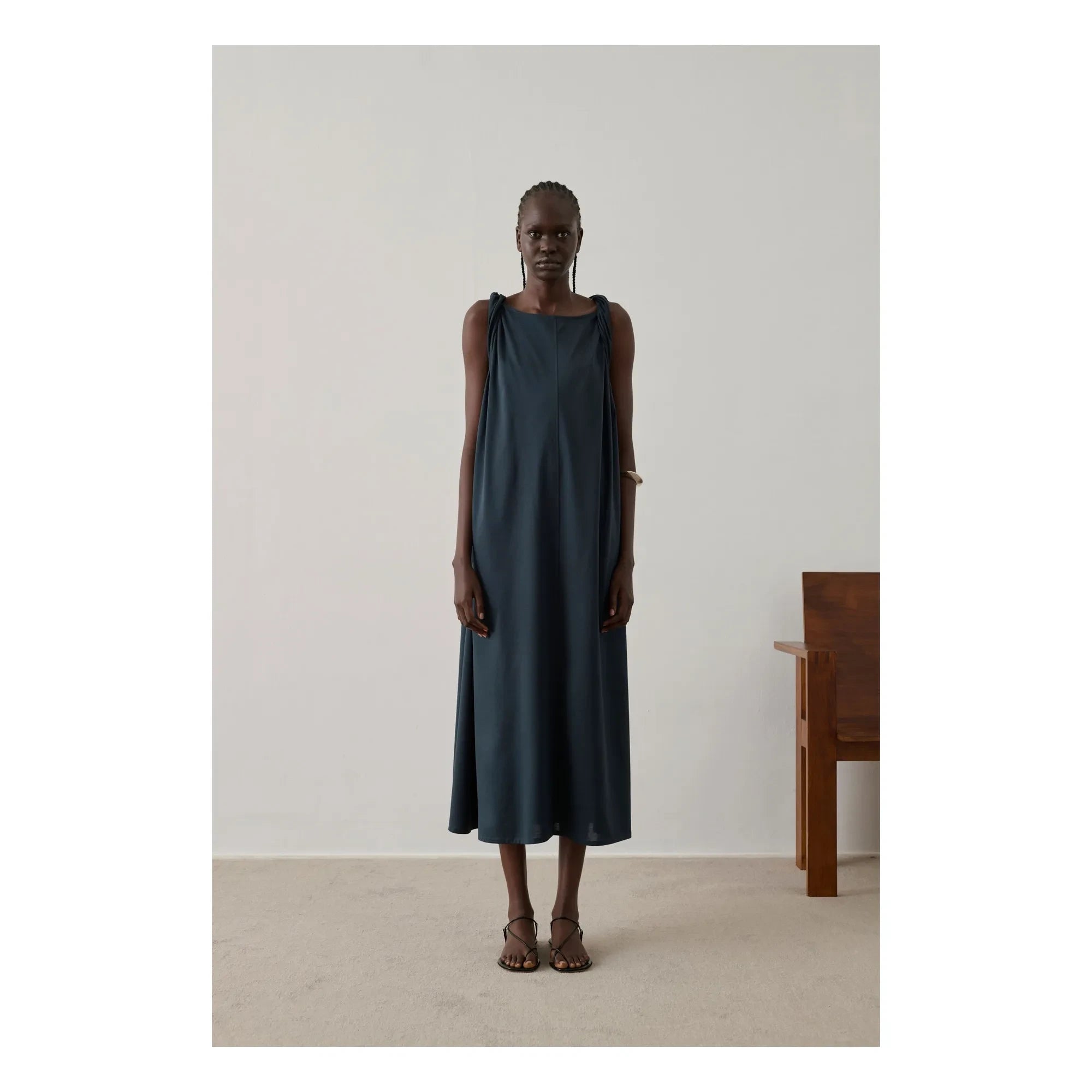 Soeur - Vestido de algodón Debby | Azul Petróleo