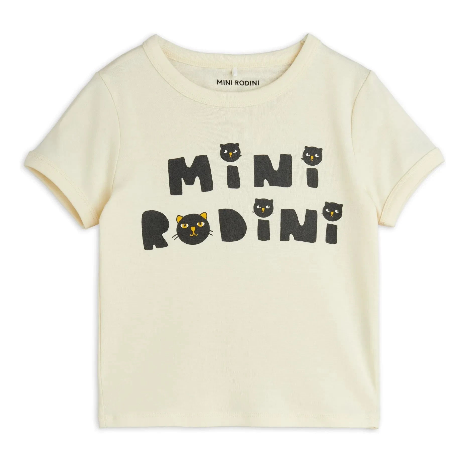 Mini Rodini - Camiseta de Algodón Orgánico Kedi | Crudo