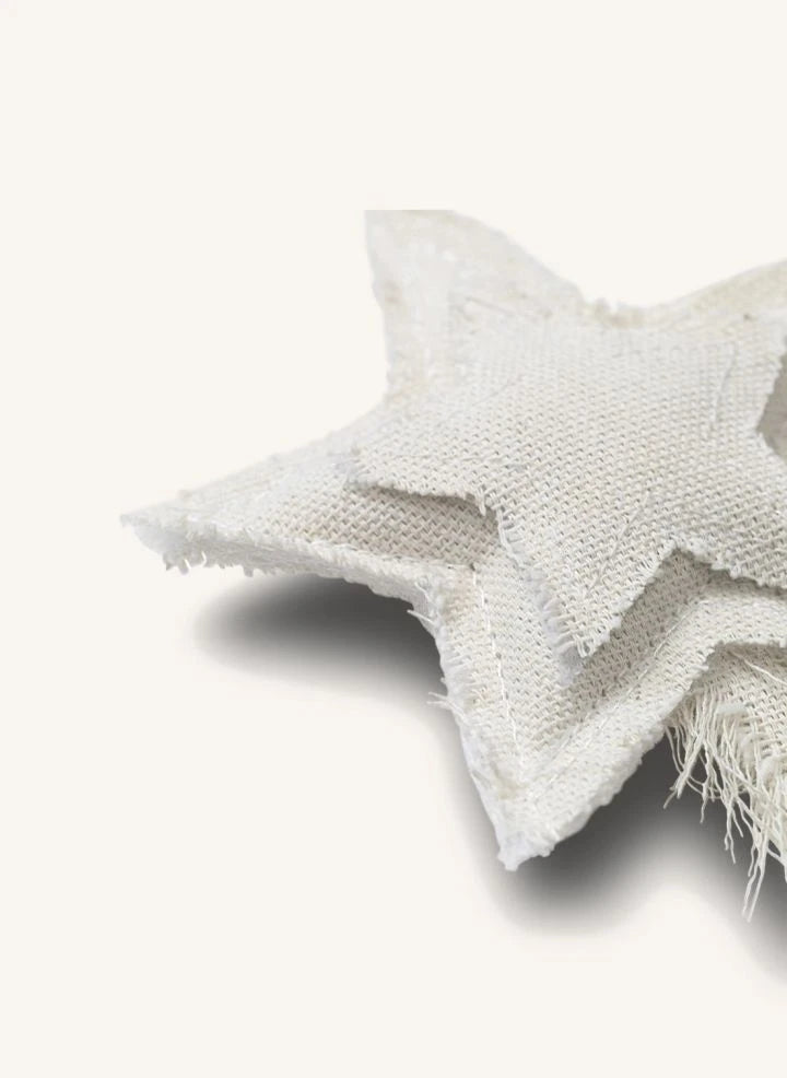 Ferm Living - Adornos de árbol de algodón Vela Star - Set de 4 | Blanco
