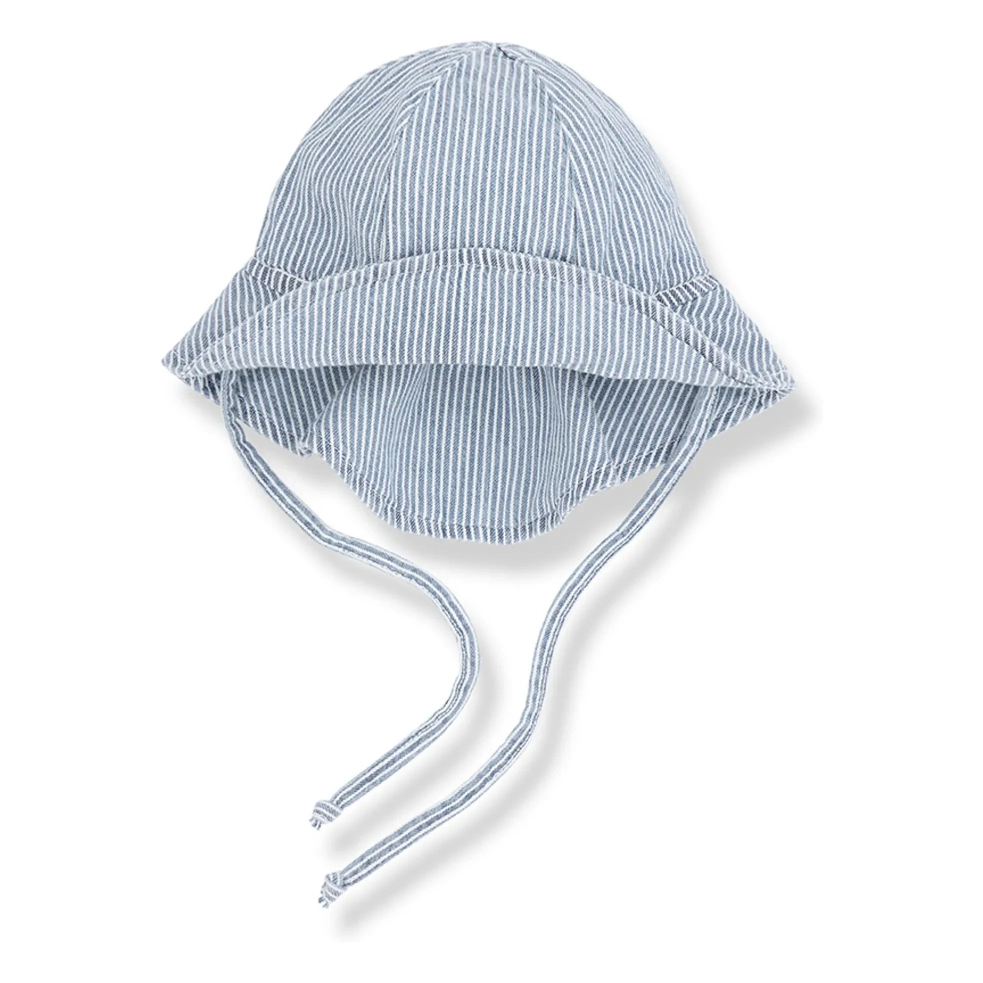 1+ in the family - Gorro vaquero de algodón orgánico a rayas Inca | Azul claro