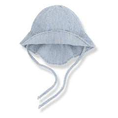 1+ in the family - Gorro vaquero de algodón orgánico a rayas Inca | Azul claro