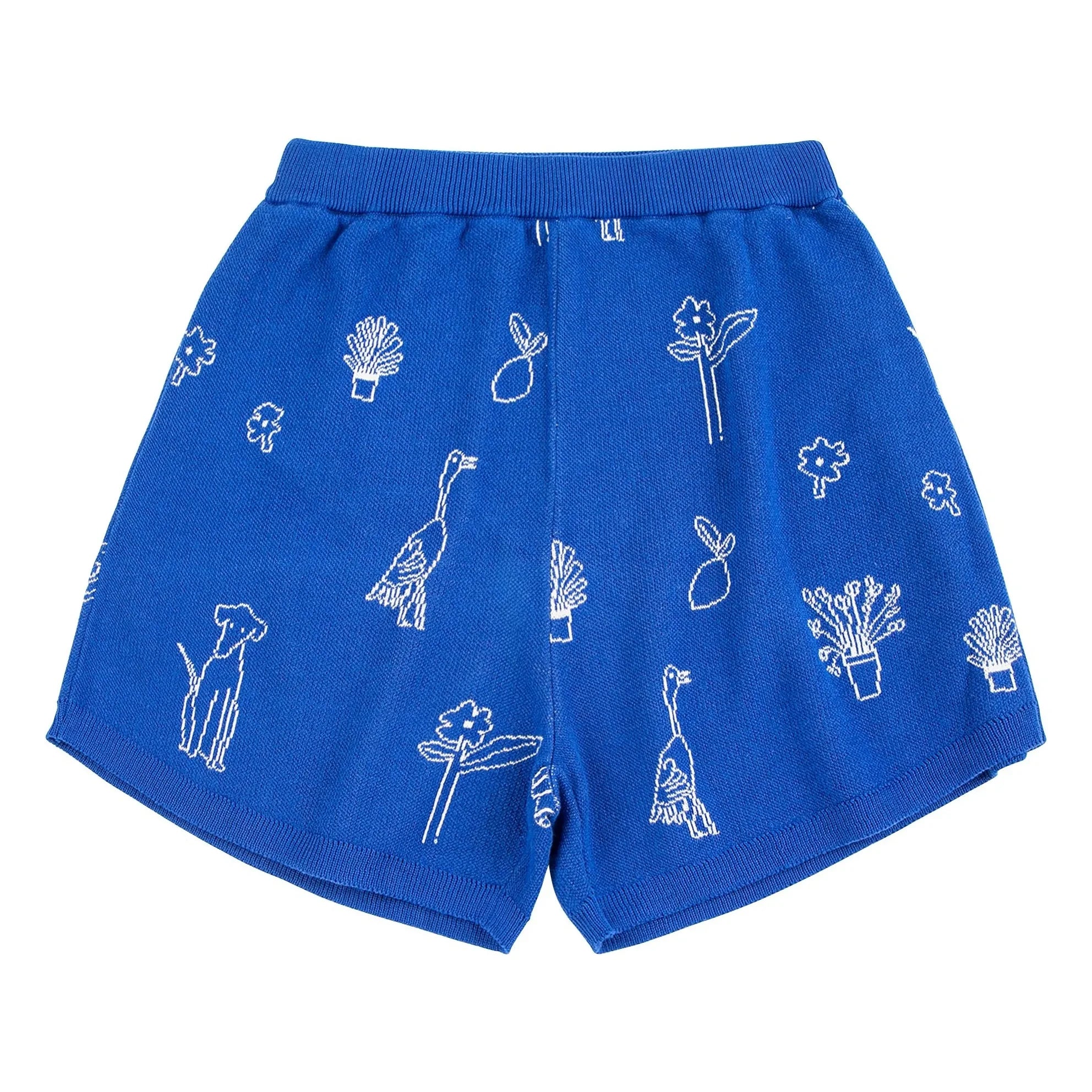 Bobo Choses - Shorts de algodón orgánico de viaje de verano | Azul