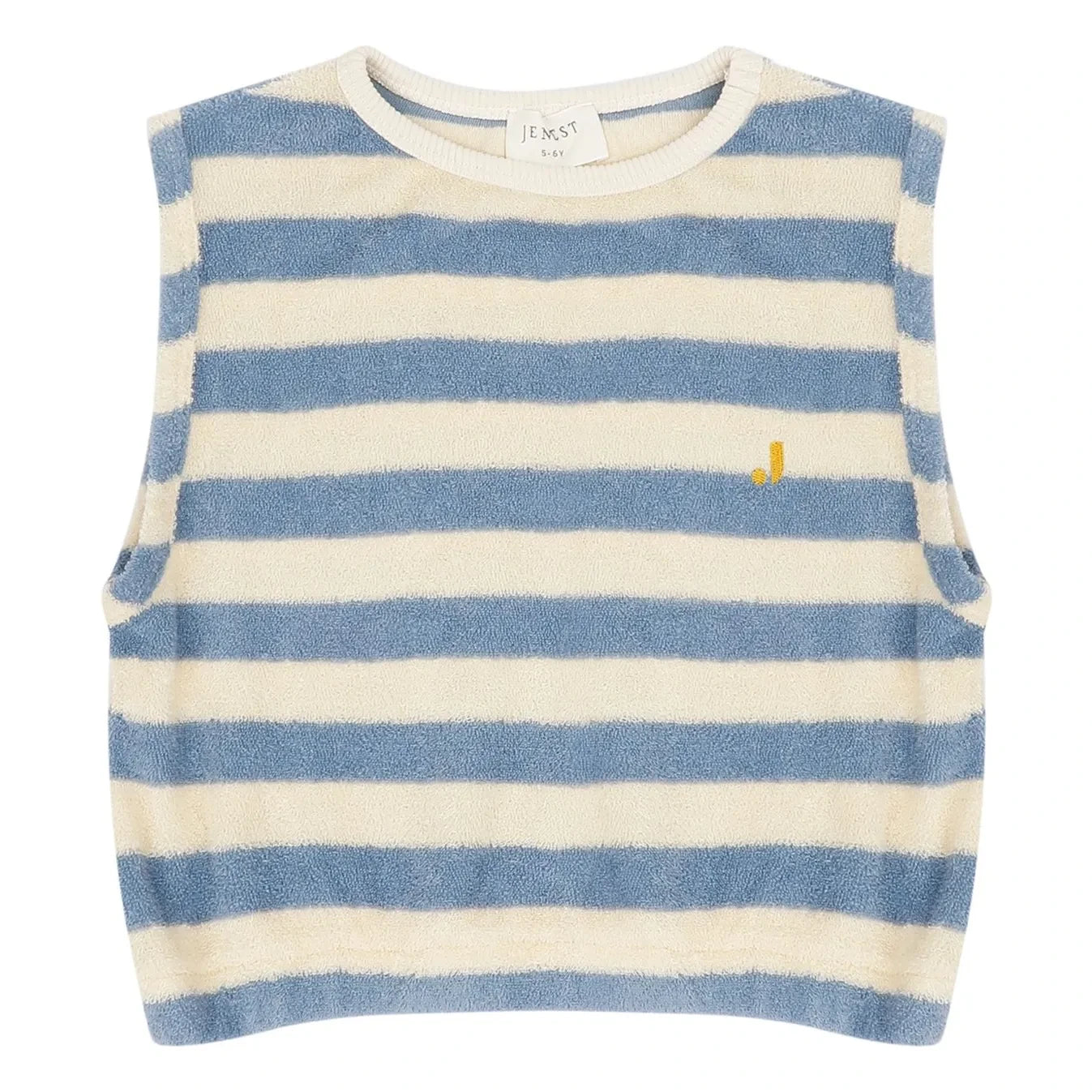 Jenest - Camiseta sin mangas de algodón orgánico a rayas para el hogar | Azul