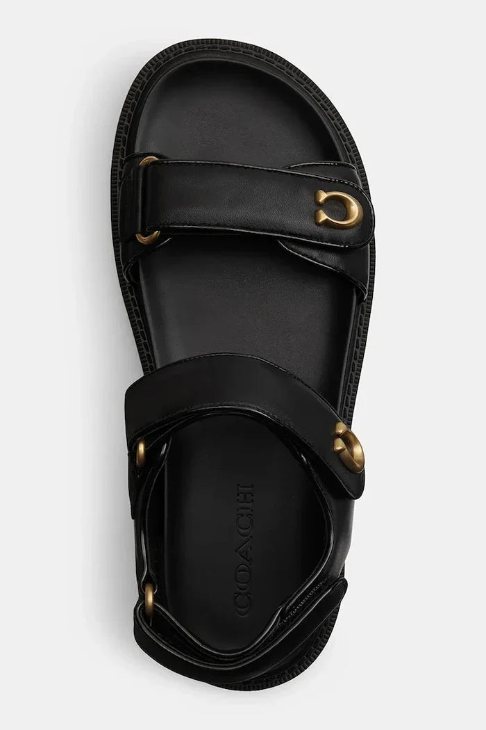 Coach Sandalias de cuero para mujer Brynn Leather Sandal
