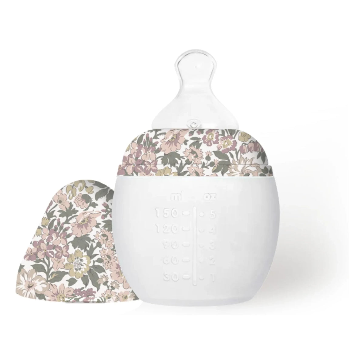 Elhée - Biberón de silicona médica y tetina fisiológica Honey Dew - Elhée x Liberty | Rosa empolvado