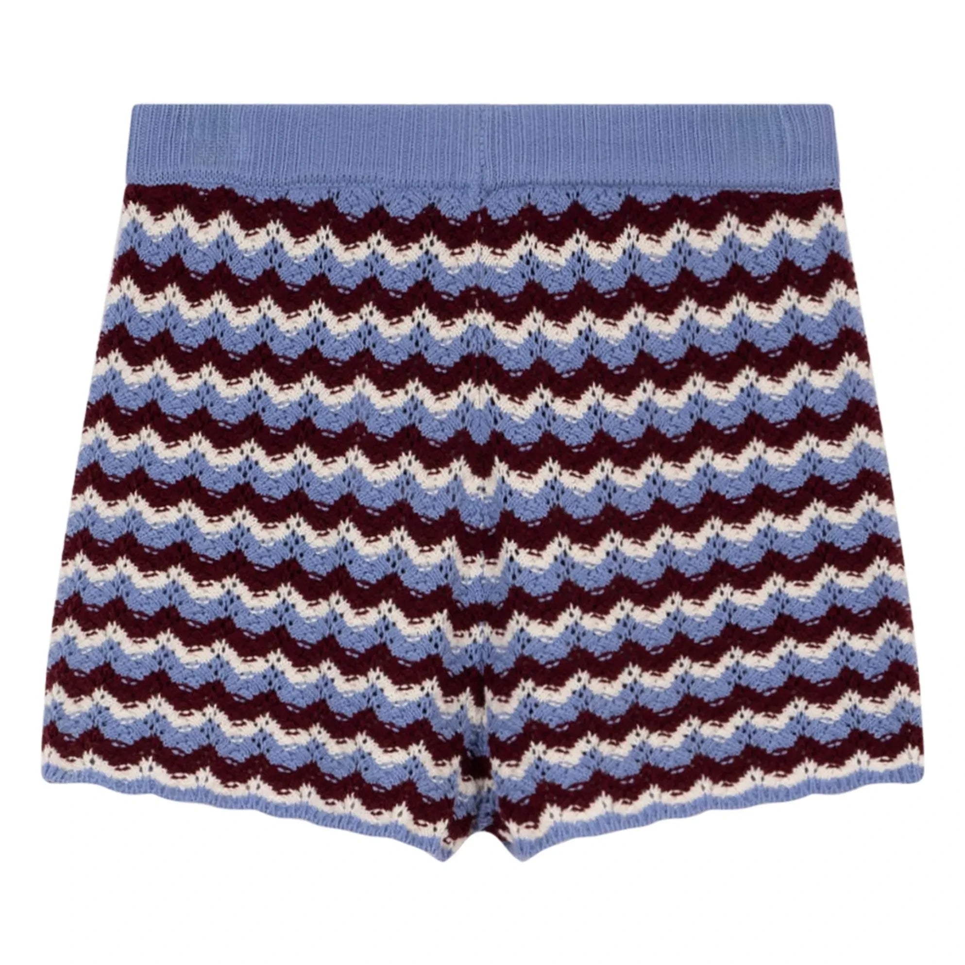 Indee - Shorts cortos de ganchillo de vitaminas a rayas | Azul