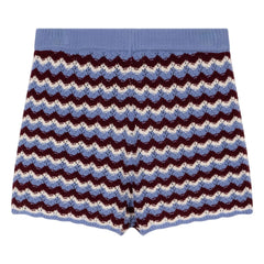Indee - Shorts cortos de ganchillo de vitaminas a rayas | Azul