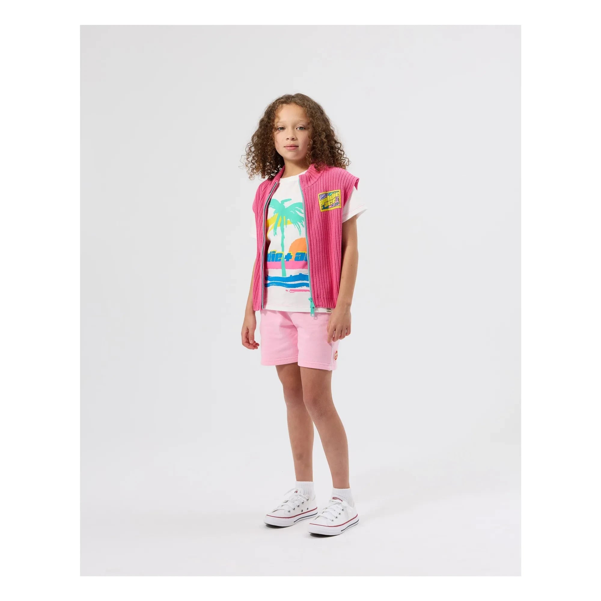 Goldie + Ace - Camiseta sin mangas de canalé | Rosa
