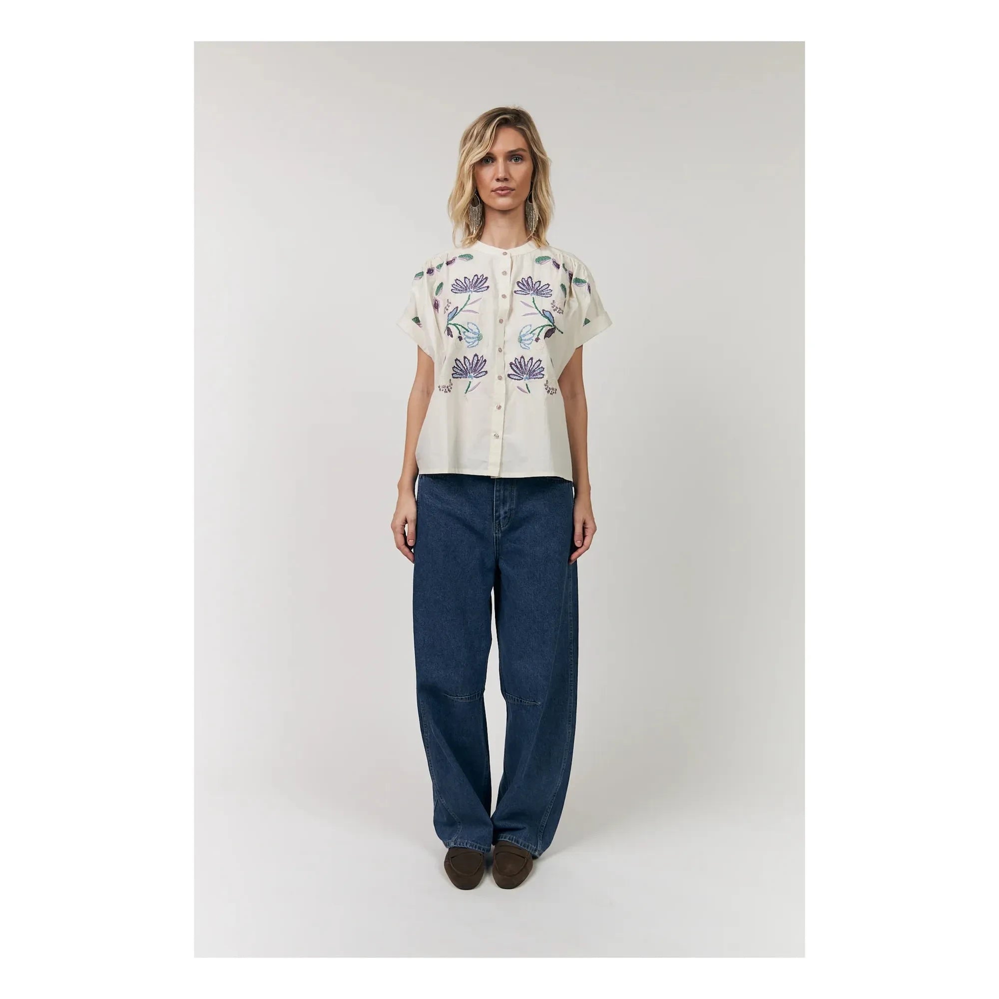 Lollys Laundry - Blusa de algodón Mya | Crema