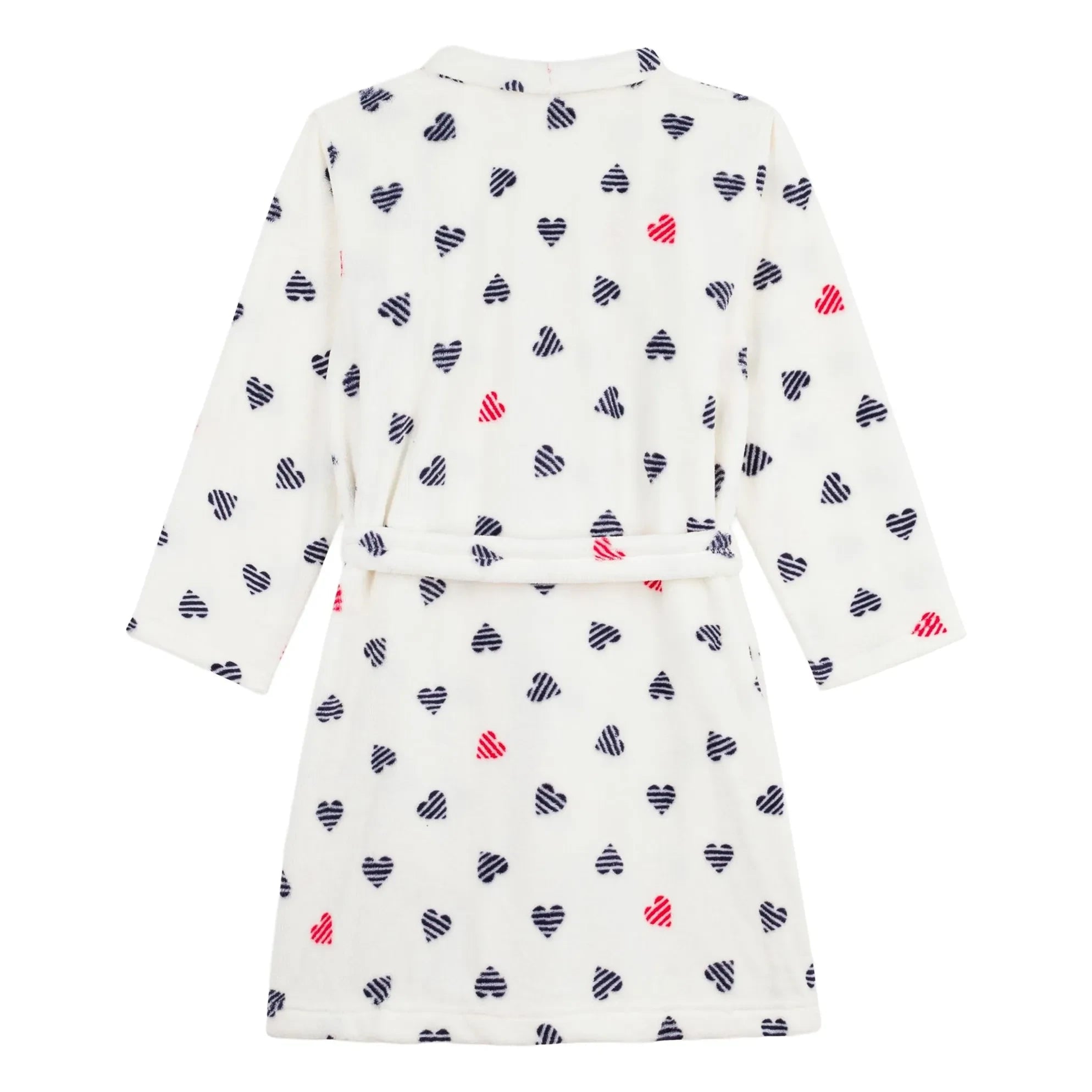 Petit Bateau - Batín Corazones Rayas | Blanco