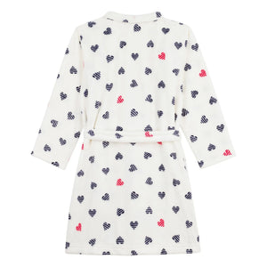 Petit Bateau - Batín Corazones Rayas | Blanco