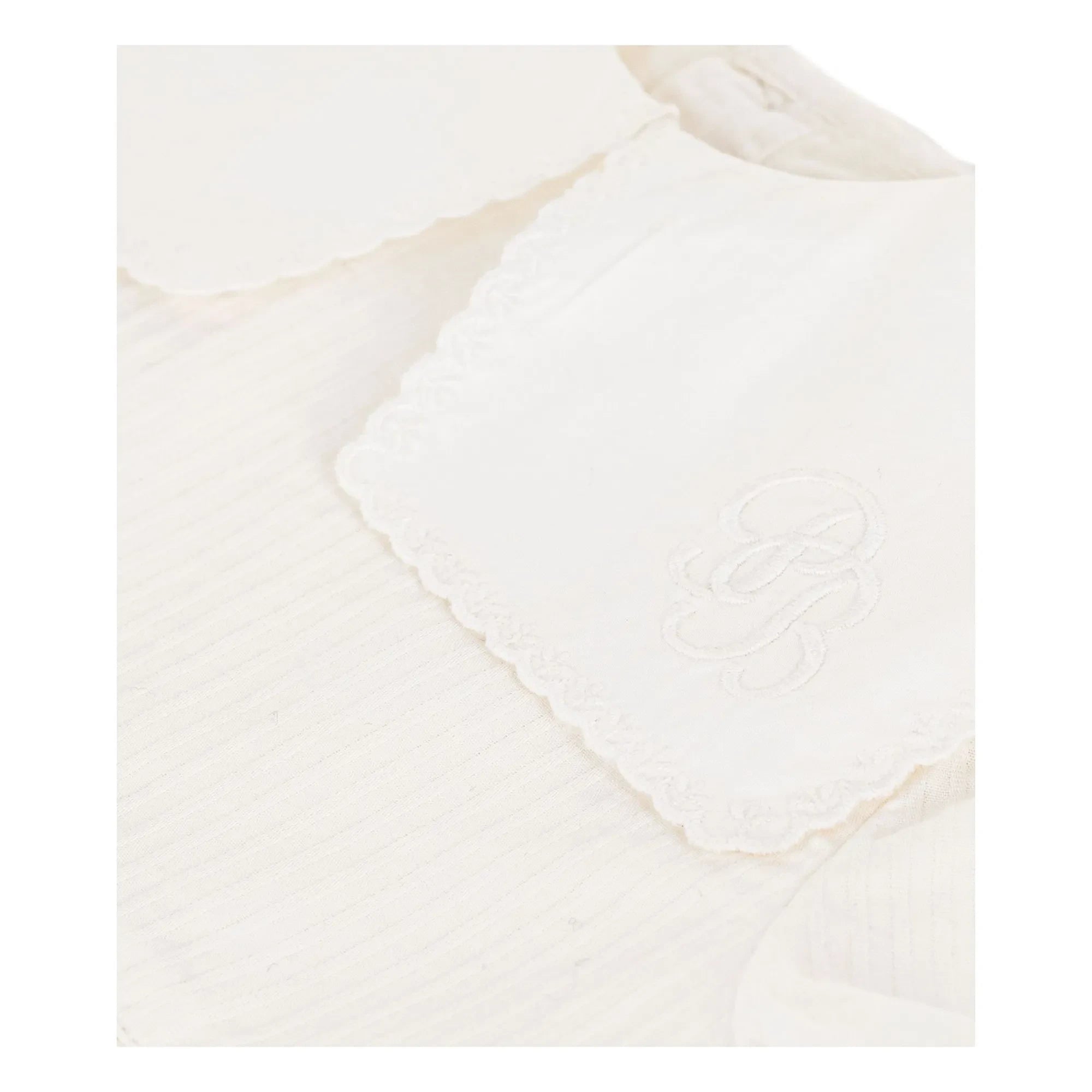 Petit Bateau - Conjunto de vestido con cuello marinero y braguita tipo bloomer en lino y algodón orgánico | Blanco