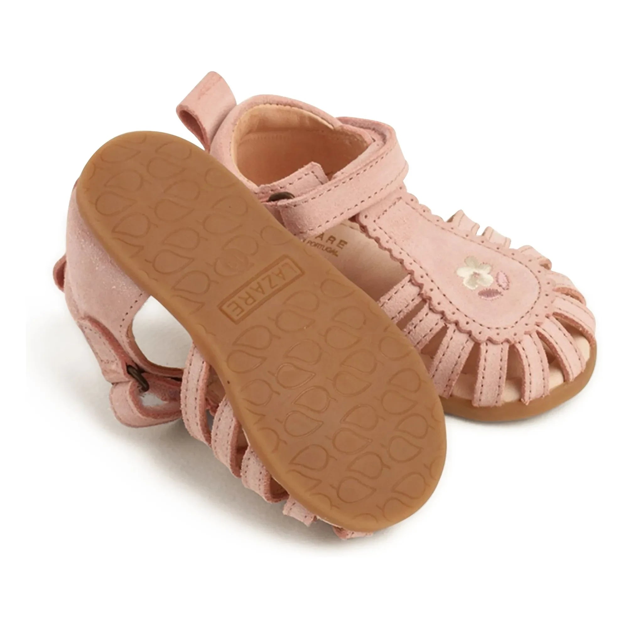 Lazare - Sandalias bordadas de ante Colette Fleur | Rosa empolvado