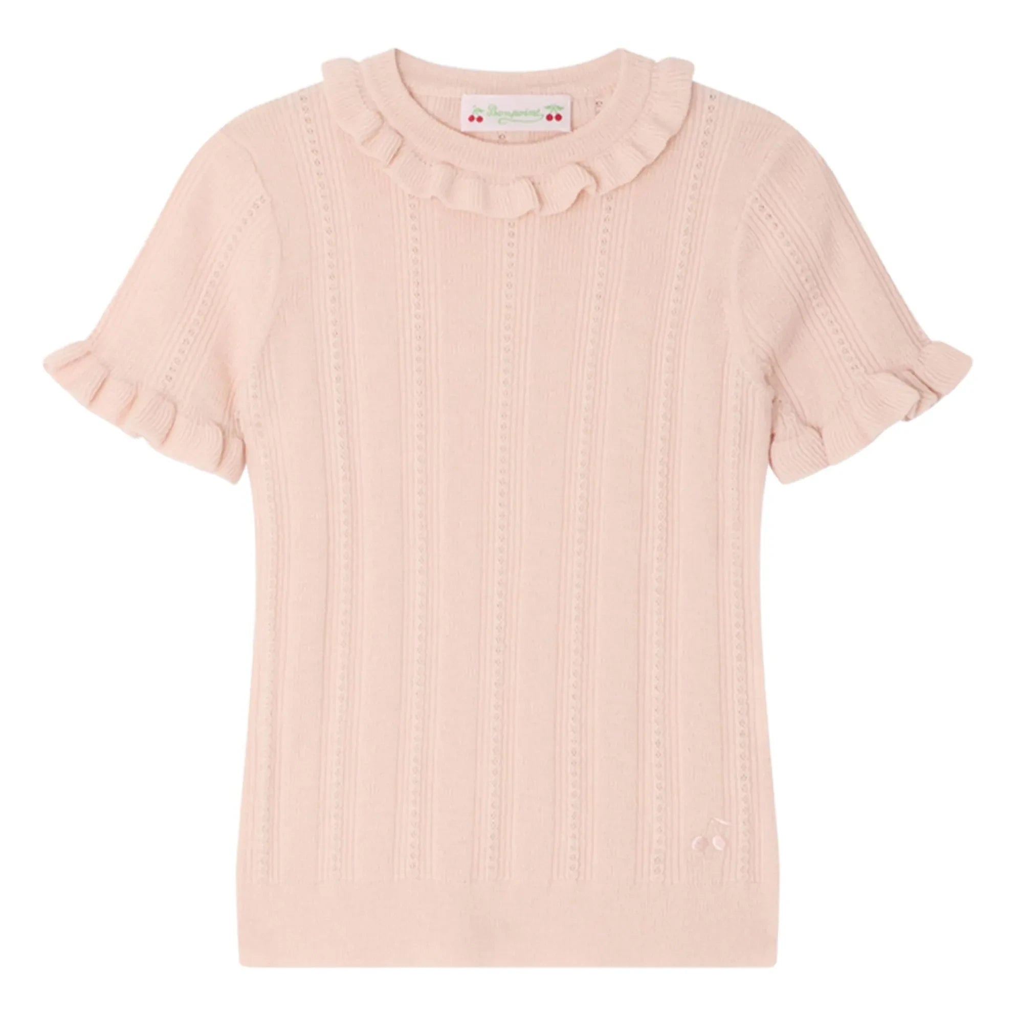 Bonpoint - Camiseta de punto fino de lana Lucie | Rosa empolvado