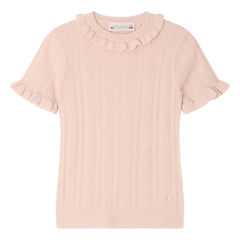 Bonpoint - Camiseta de punto fino de lana Lucie | Rosa empolvado