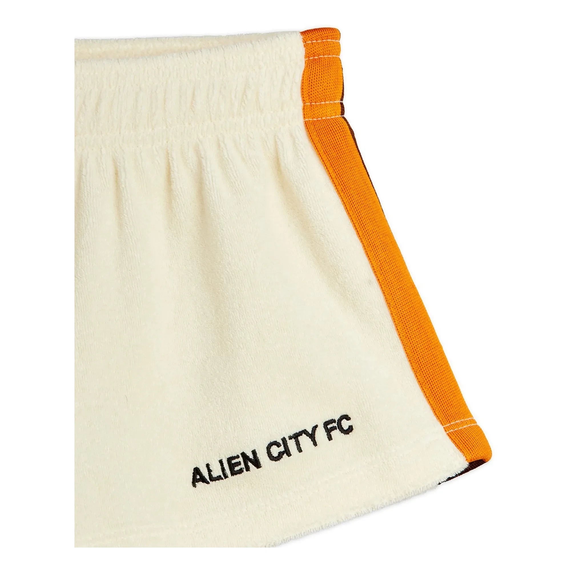 Mini Rodini - Pantalones cortos de felpa de algodón orgánico Alien City | Crudo