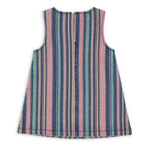 Konges Sløjd - Vestido Magot de Algodón Orgánico a Rayas | Azul