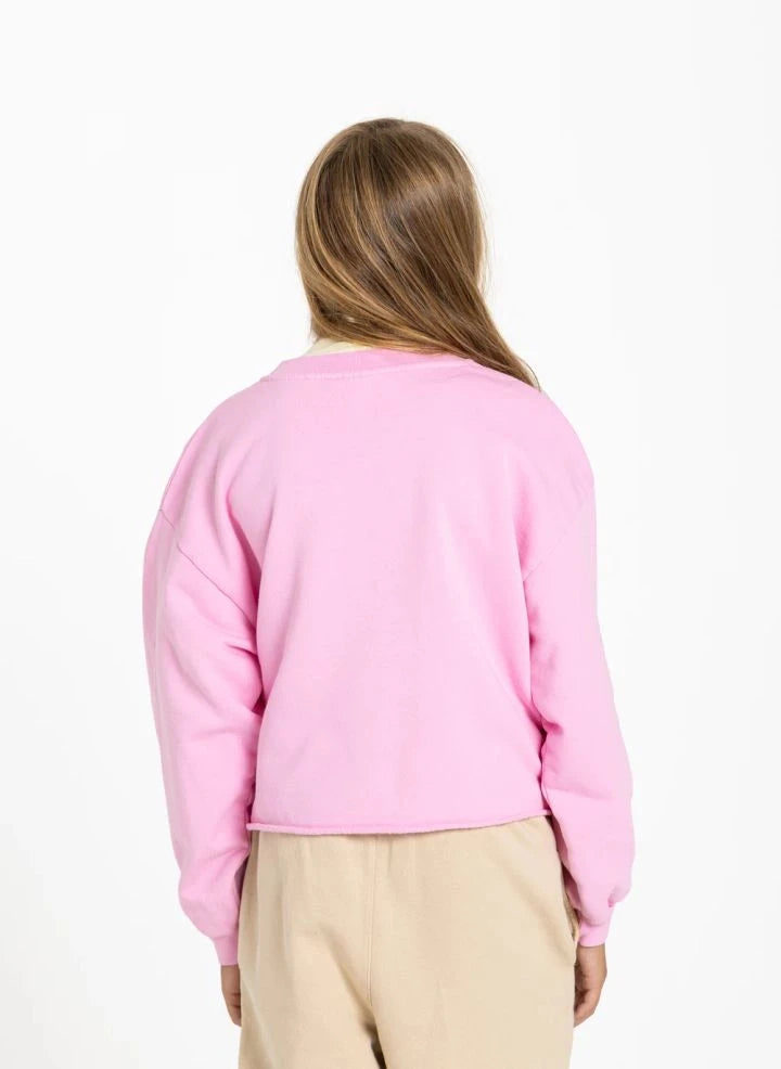 Smallable Kid - Ciruela "Keep On Moving" Sudadera de Algodón Orgánico | Rosa Pálido