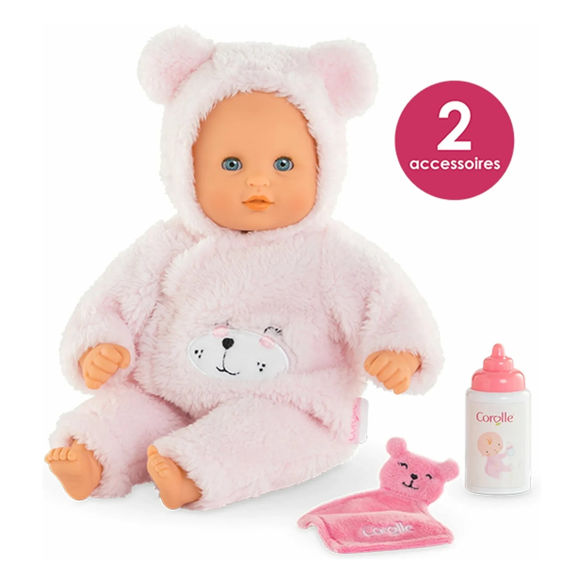 Corolle - Mi primera muñeca - Osito de Amor y accesorios | Rosa pálido