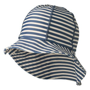 Wheat - Gorra con protección UV a rayas Bora de fibras recicladas | Azul oscuro