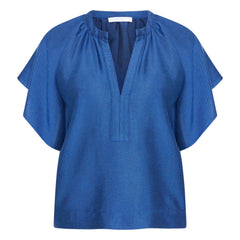 By Bar - Vina Blusa brillante | Azul real