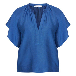 By Bar - Vina Blusa brillante | Azul real