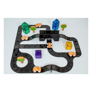 Connetix - Pack creativo de carreteras - 48 piezas | Negro