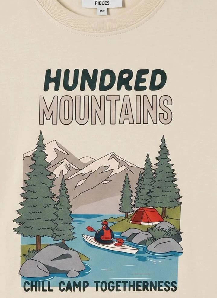 Hundred Pieces - Finn Chill Camp Camiseta de Algodón Orgánico | Beige