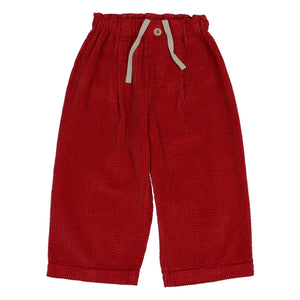 Búho - Pantalones de terciopelo girly | Rojo cereza