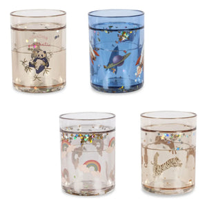 Konges Sløjd - Vasos con purpurina - Set de 4 | Azul