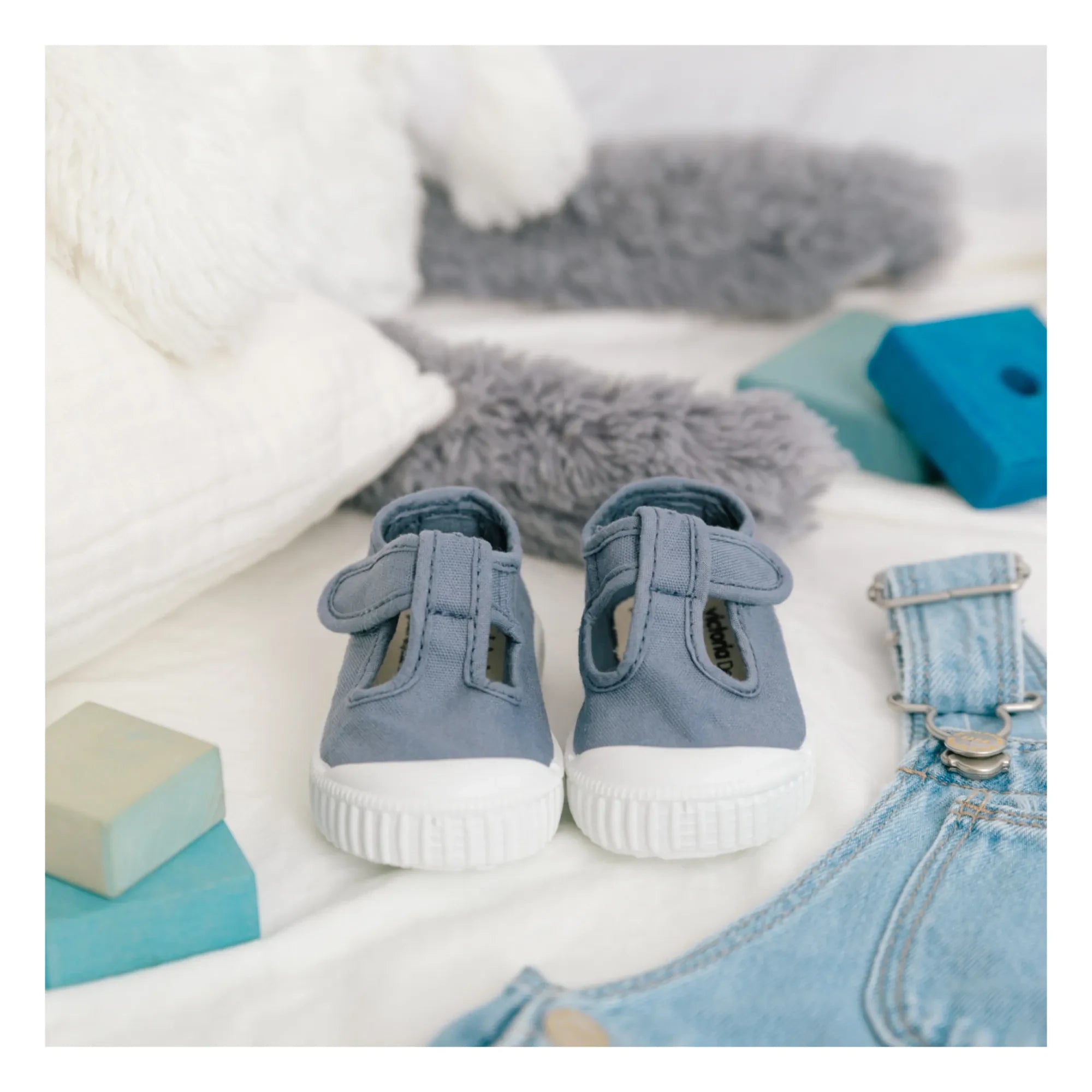 Victoria - Sandalias deportivas de lona con velcro | Azul