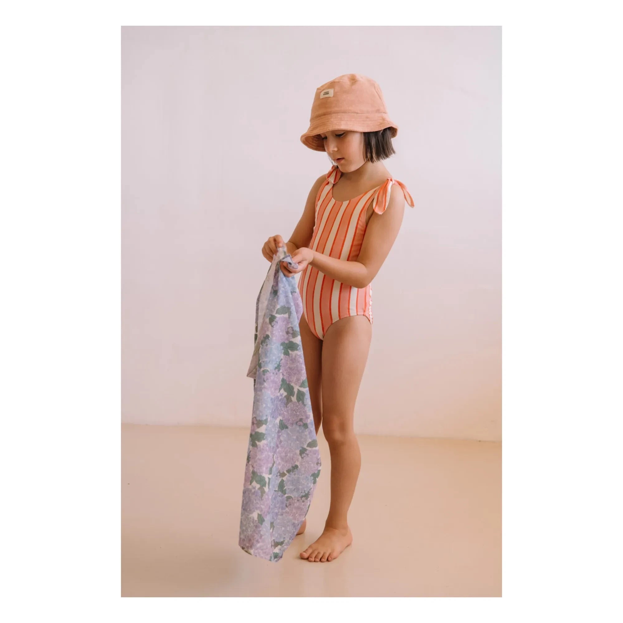 Studio Bohème - Traje de baño de algodón orgánico a rayas Roberta | Rosa