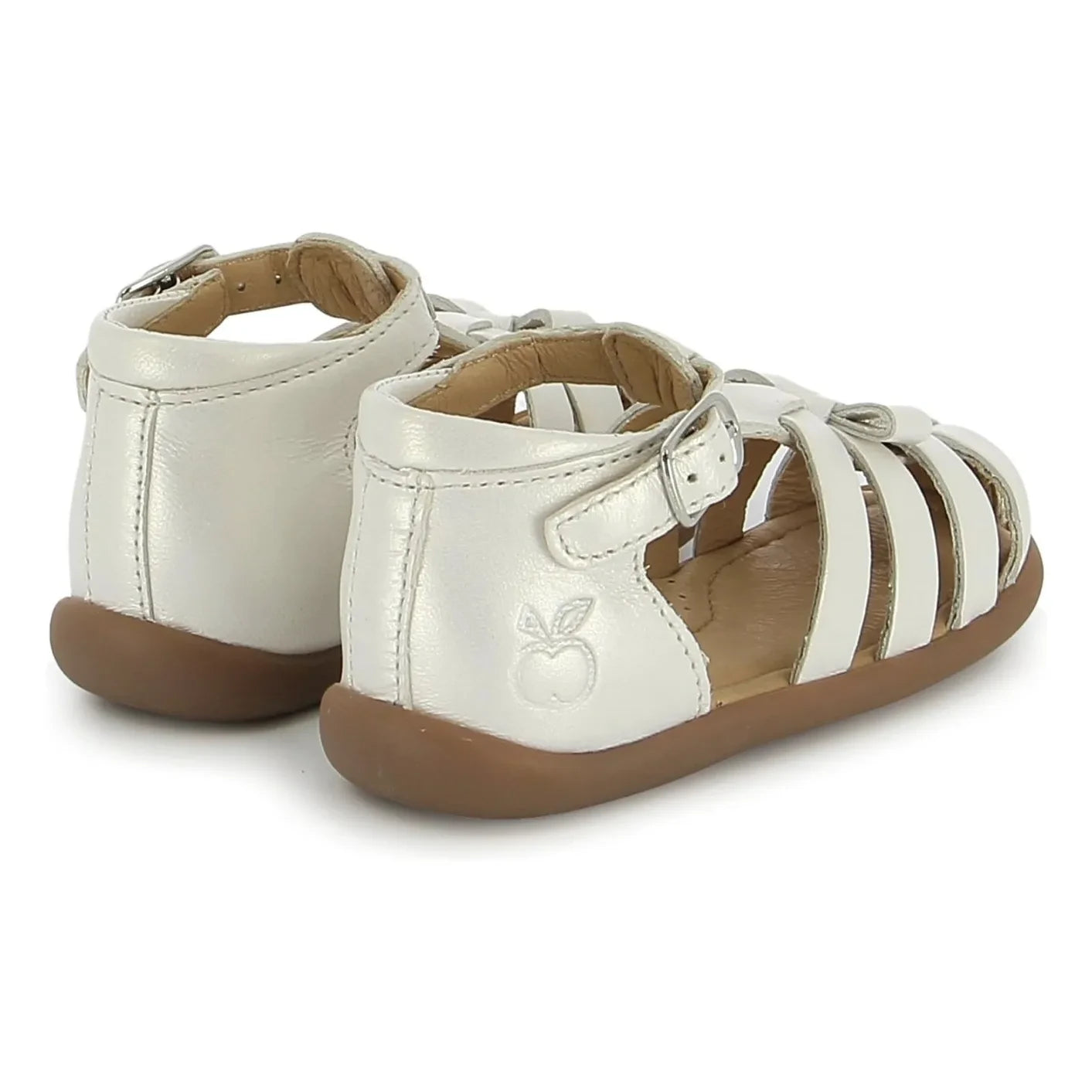 Pom d'Api - Sandalias metalizadas con detalle de nudo | Blanco