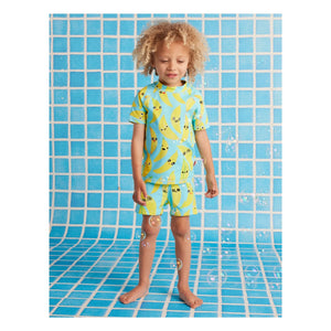Halcyon Nights - Camiseta de baño anti-UV Banana de Fibras Recicladas | Turquesa