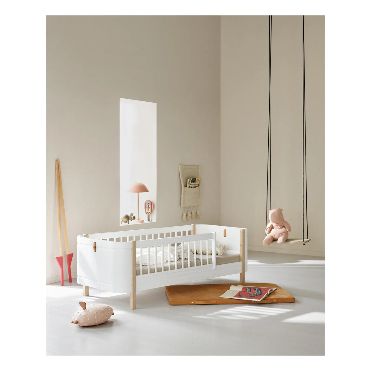 Oliver Furniture - Cuna Mini+ de madera, kit junior incluido | Roble