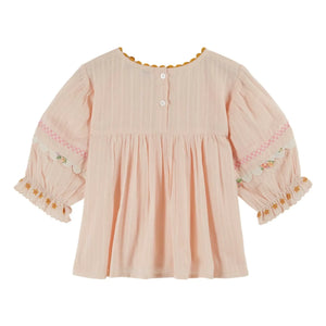 Emile et Ida - Blusa bordada floral | Crema