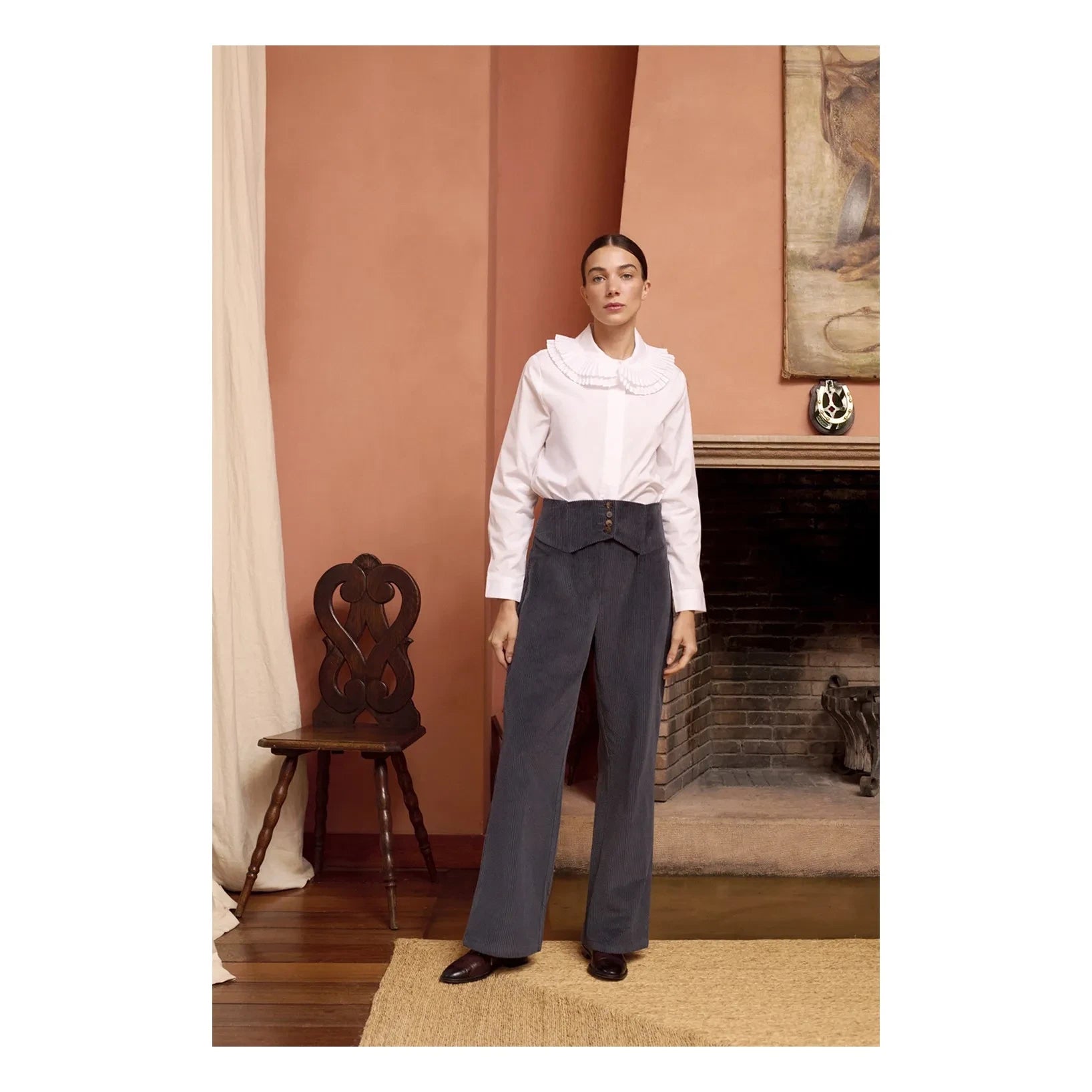 Maria de la Orden - Pantalón de Algodón Phoenix | Azul Marino