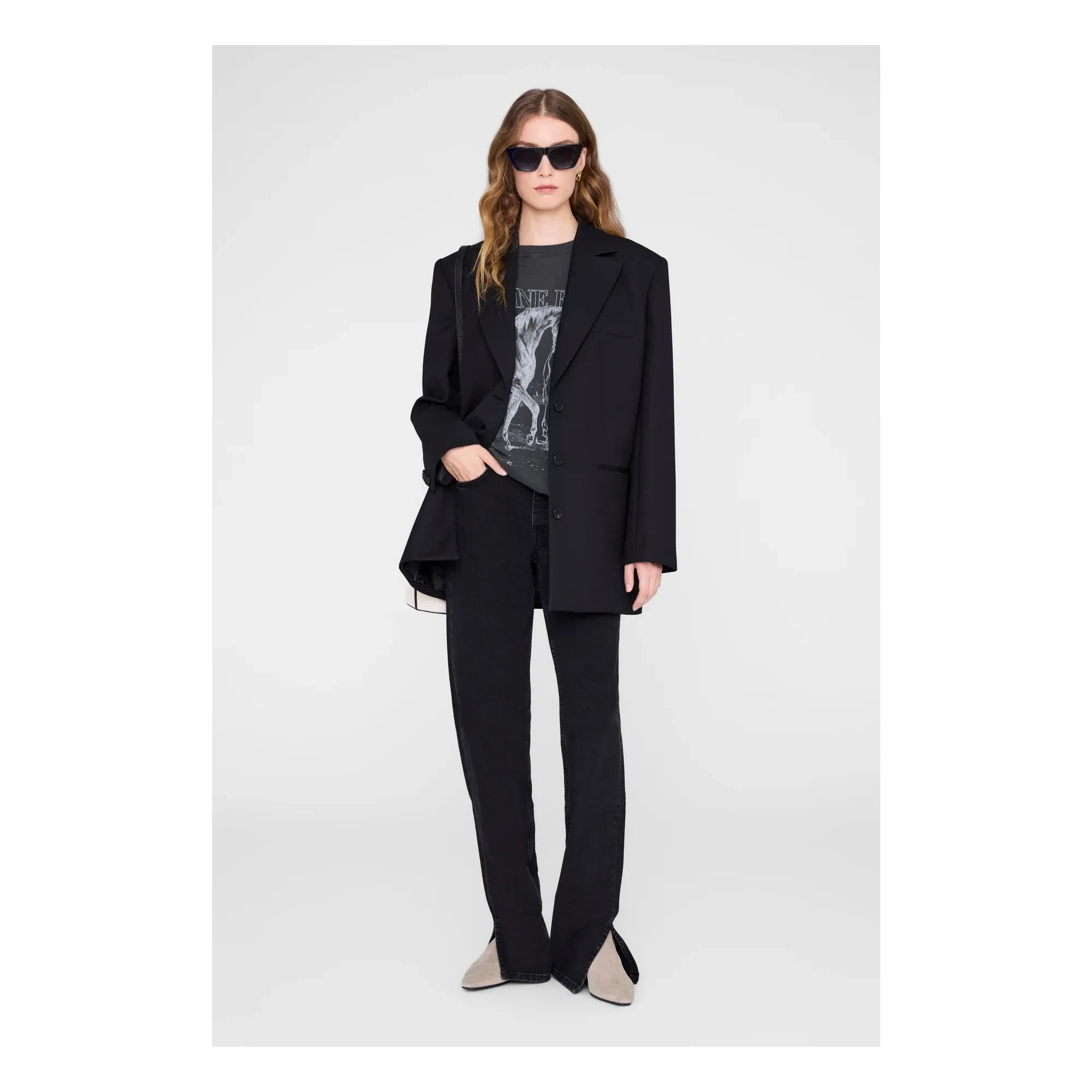 Anine Bing - Camiseta Lili Horse | Negro