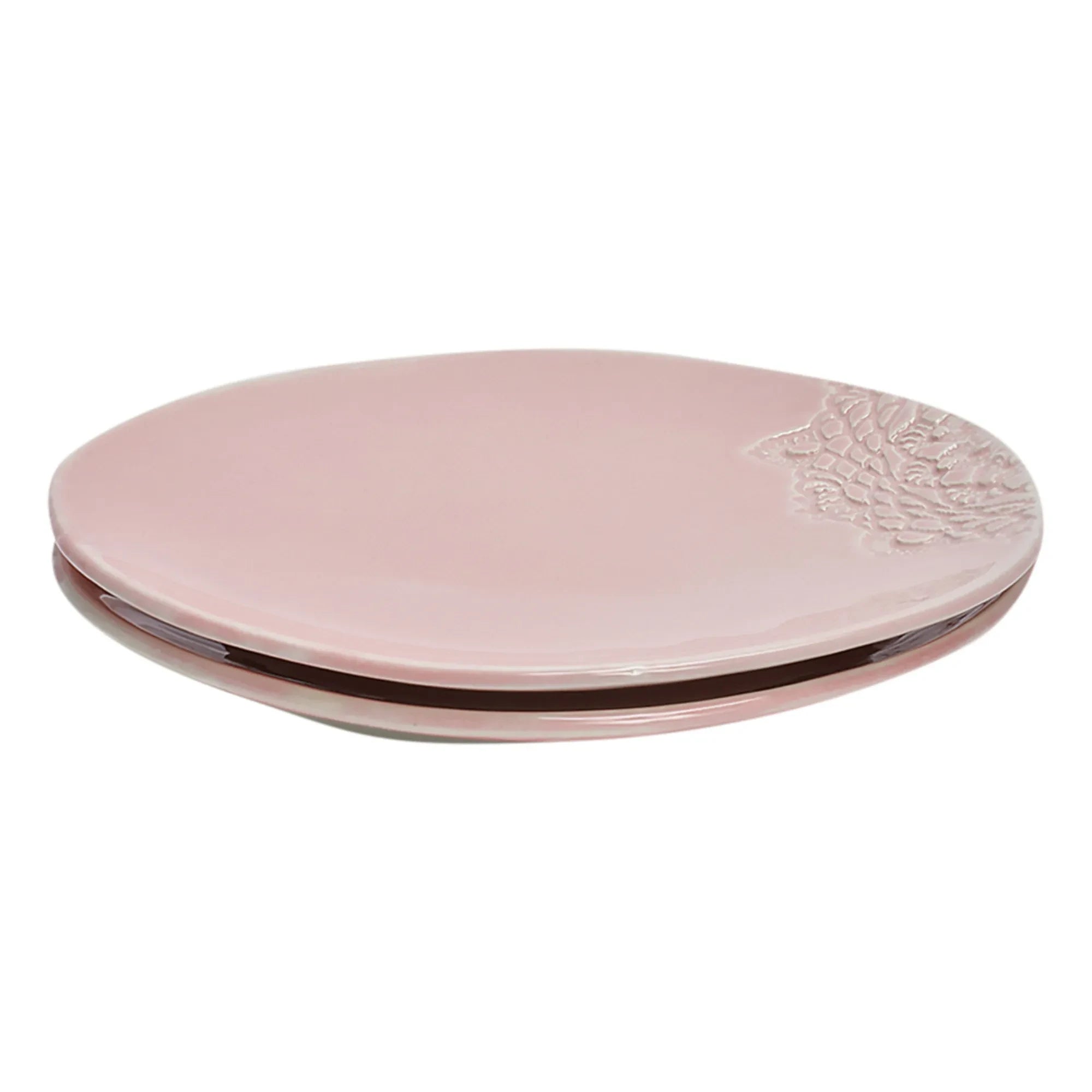 Maison Vessel - Blanca Kroşe Dantel Tabaklar - 2'li Set | Soluk Pembe