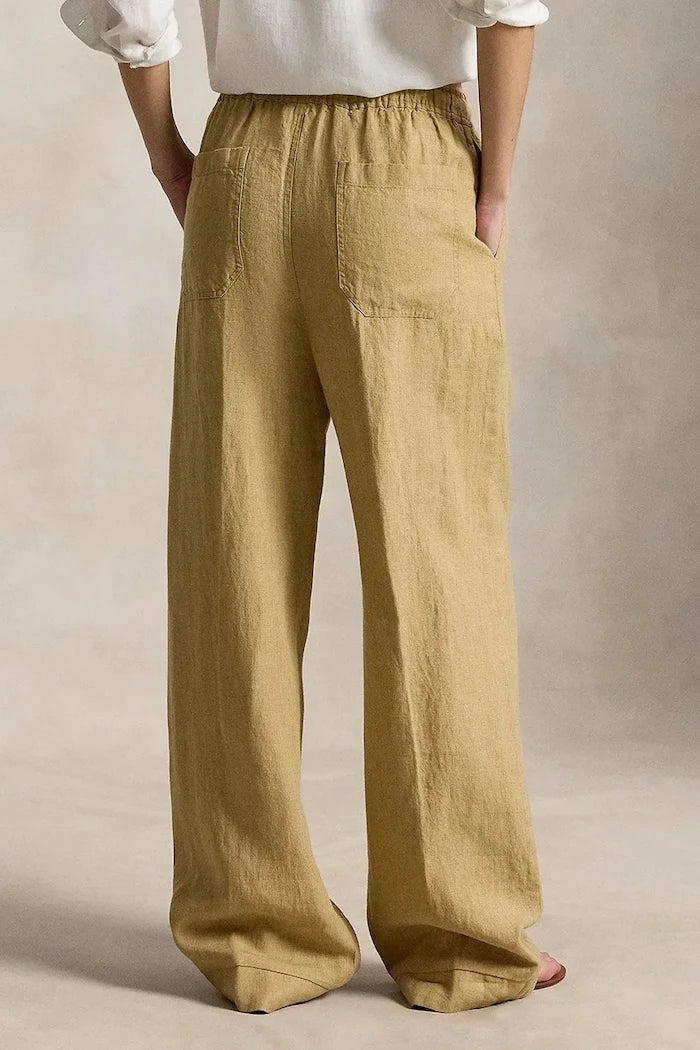 Pantalón de lino ancho de mujer Polo Ralph Lauren