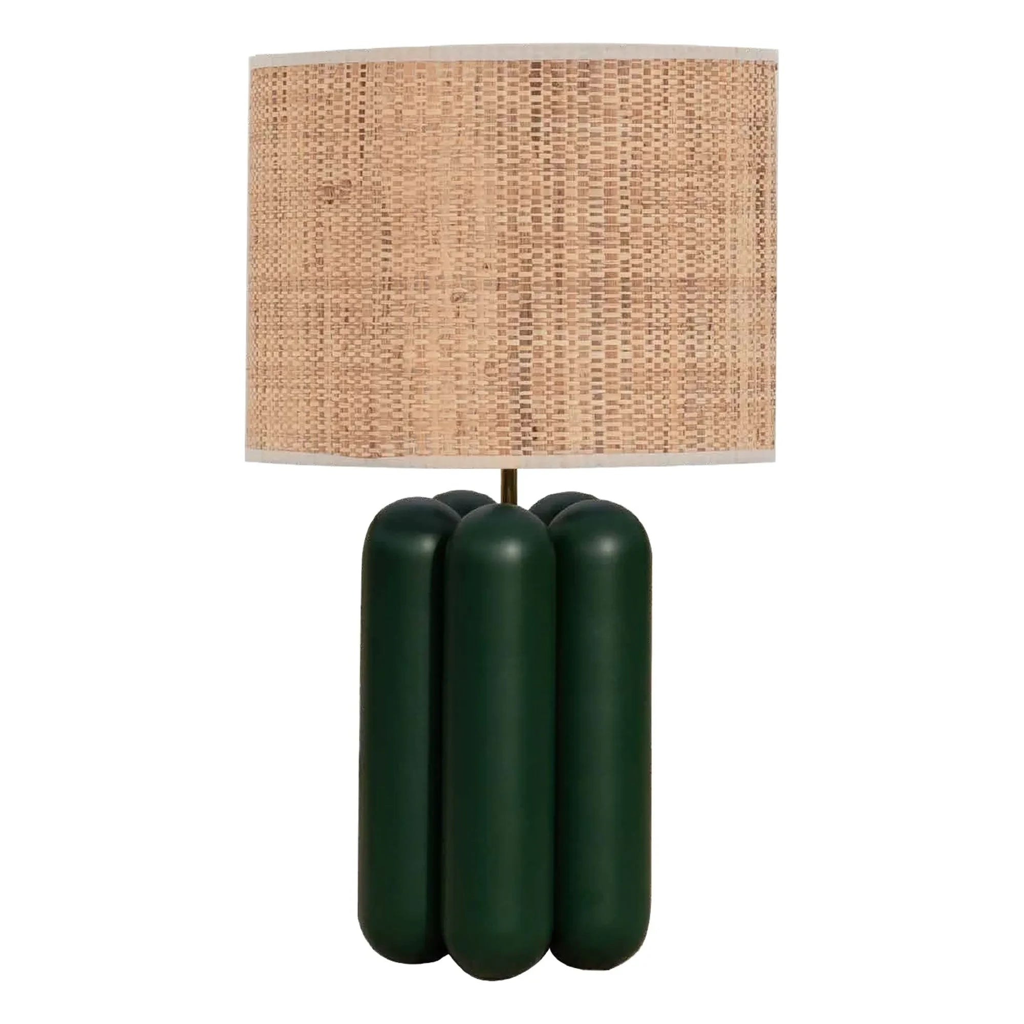 Lámpara de mesa Cosin Charlotte con pantalla de rafia | Verde oscuro