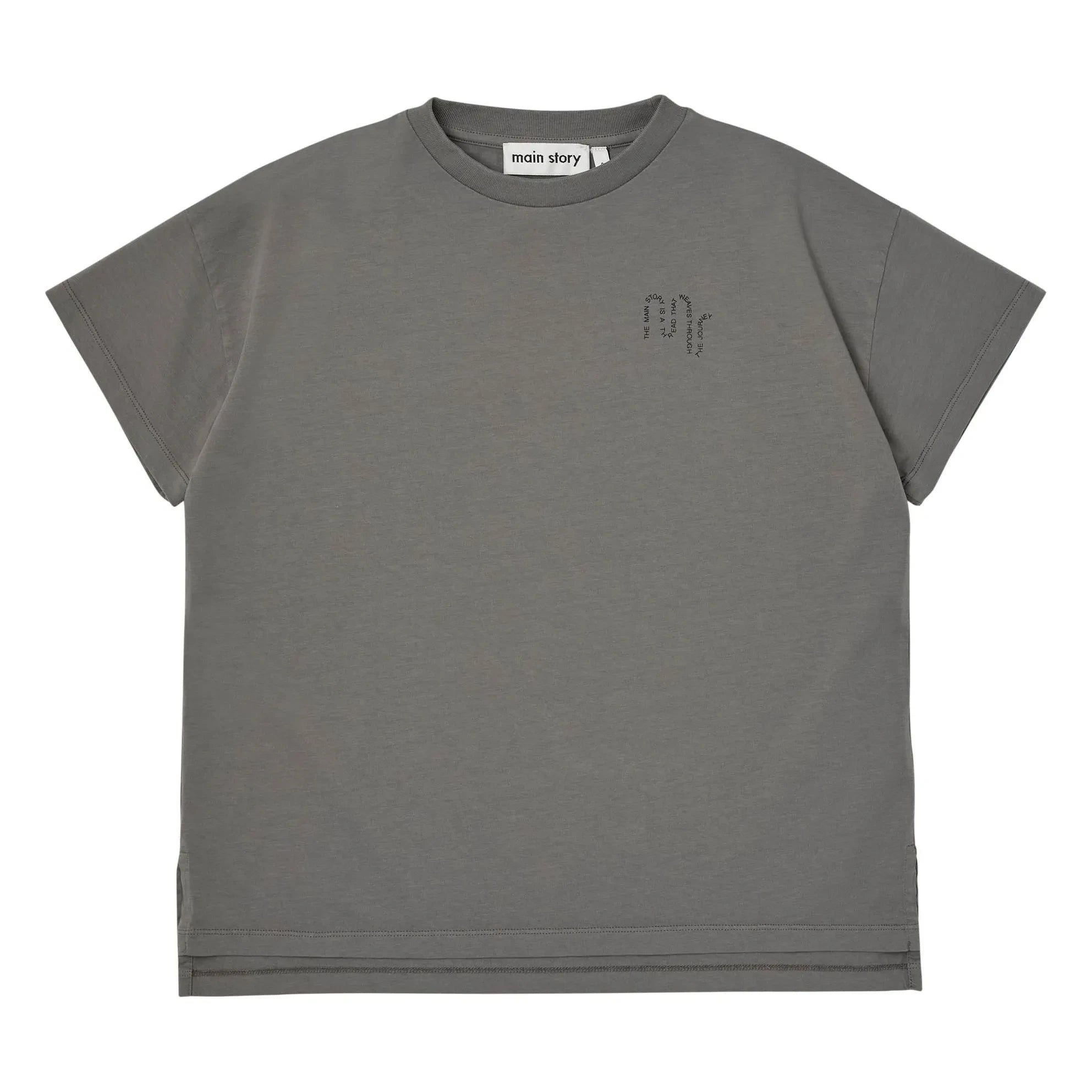 Main Story - Camiseta de algodón orgánico oversize | Gris oscuro
