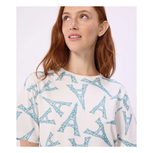 Petit Bateau - Pijama corto Torre Eiffel | Blanco