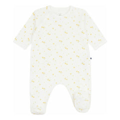 Petit Bateau - Pijama de algodón orgánico con estampado floral y botones a presión | Blanco