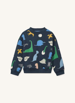 Liewood - Sudadera orgánica de algodón Ridley Dinosaurs | Azul marino