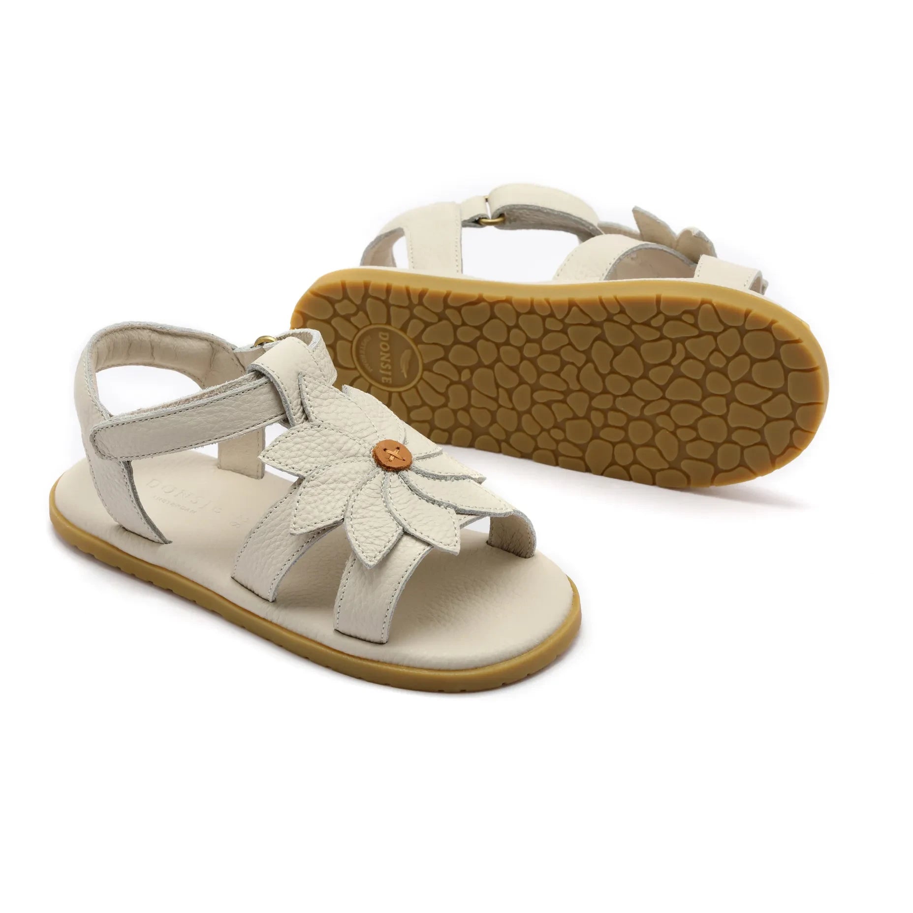Donsje - Sandalias de piel Iles Fields Daisy | Crema