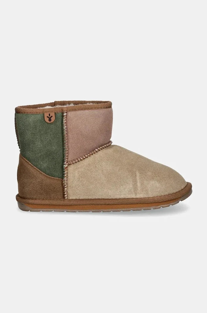Botas de caña baja Wallaby Mini Patchwork de ante para niños de Emu Australia